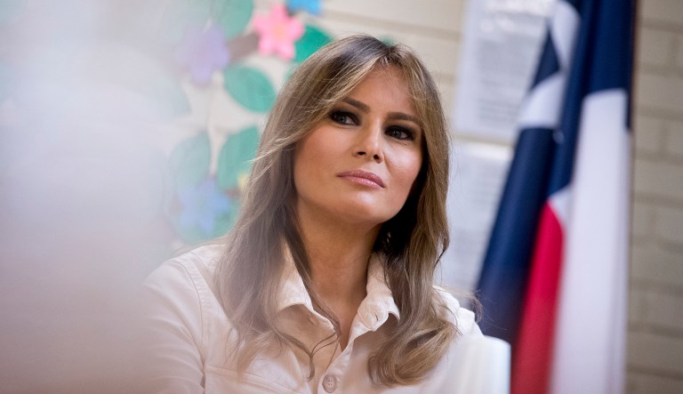 First lady Melania Trump attends a roundtable at Upbring New Hope Children Center run by the Lutheran Social Services of the South in McAllen, Texas, Thursday, June 21, 2018.