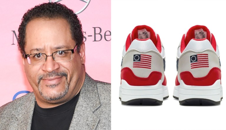 Michael Eric Dyson, Nike Betsy Ross flag shoes.