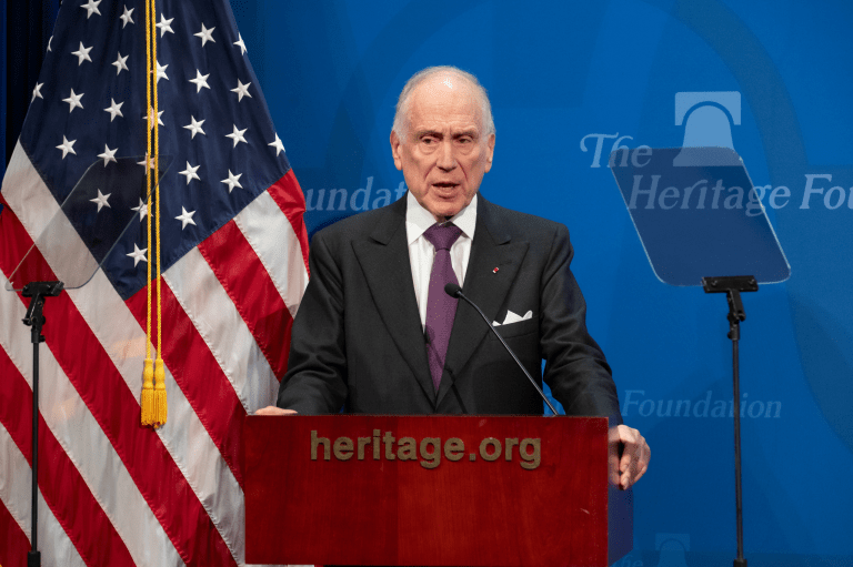 Ex-U.S. Ambassador to Austria Ronald Lauder speaks at Heritage Foundation's Future of the U.S.-Israel Alliance at 75 event, Oct. 23, 2023. 