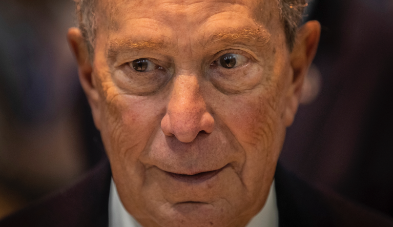 Democratic presidential contender Michael Bloomberg attends a sustainable finance panel at the COP25 summit in Madrid, Tuesday Dec. 10, 2019. (AP Photo/Bernat Armangue)