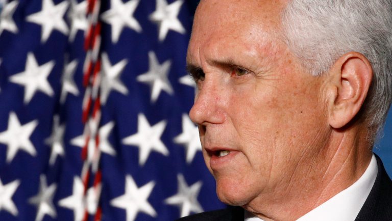 Vice President Mike Pence speaks at the Federalist Society's annual Executive Branch Review Conference, Wednesday, May 8, 2019, in Washington. 