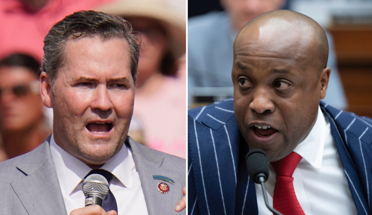 Reps. Mike Waltz (R-FL), left, and Wesley Hunt (R-TX).