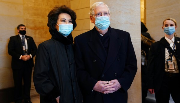 In a final gesture as Senate majority leader, McConnell gifts Harris flag
