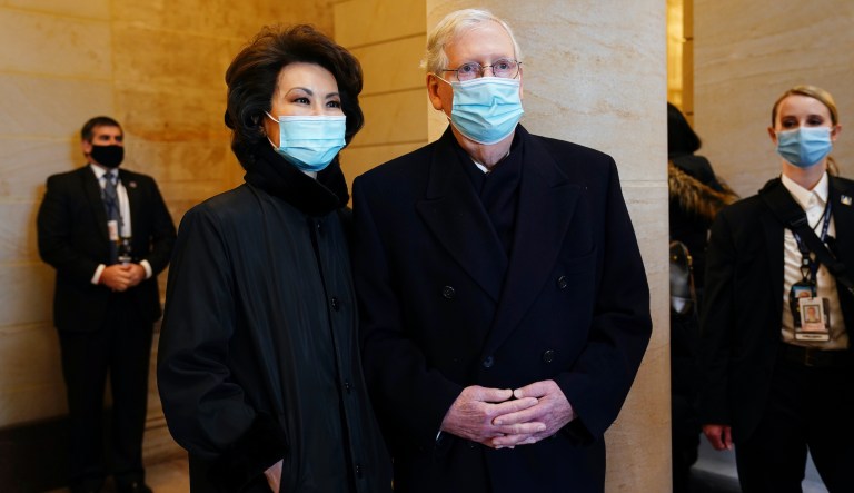In a final gesture as Senate majority leader, McConnell gifts Harris flag
