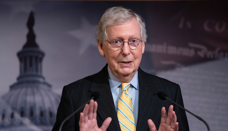 Senate Majority Leader Mitch McConnell, R-Ky., holds a news conference ahead of the Fourth of July break, at the Capitol in Washington, Thursday, June 27, 2019.