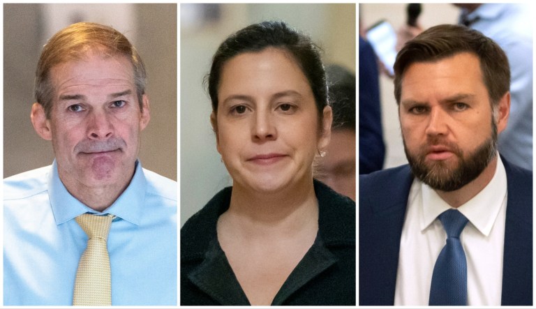 Reps. Jim Jordan (R-OH) and Elise Stefanik (R-NY), and Sen. J.D. Vance (R-OH).