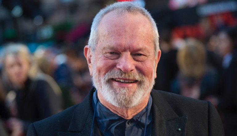Director Terry Gilliam poses for photographers upon arrival at the premiere of the film 'The Irishman' as part of the London Film Festival, in central London, Sunday, Oct. 13, 2019.                                            