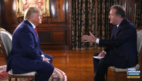 Former President Donald Trump and Piers Morgan.