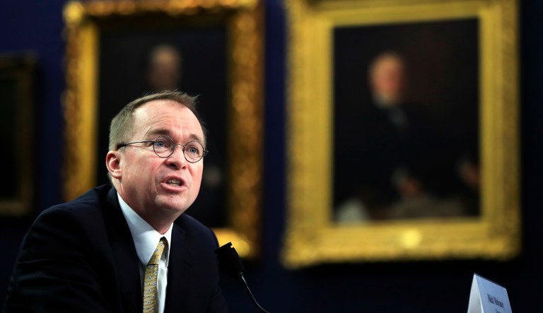 Office of Management and Budget Director Mick Mulvaney testifies before a House Appropriations Committee hearing on Capitol Hill in Washington, Wednesday, April 18, 2018.