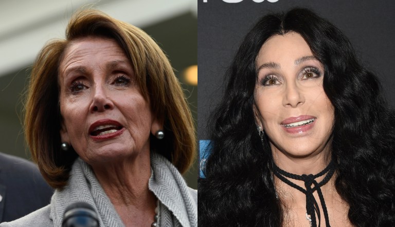 Nancy Pelosi and Cher.