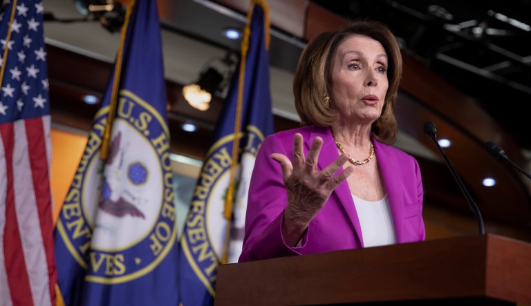 House Minority Leader Nancy Pelosi, D-Calif., tells reporters that the work of special counsel Robert Mueller must continue as President Donald Trump suggests firing him while investigating potential ties between Russia and Trump's 2016 campaign, at the Capitol in Washington, Thursday, April 12, 2018.
