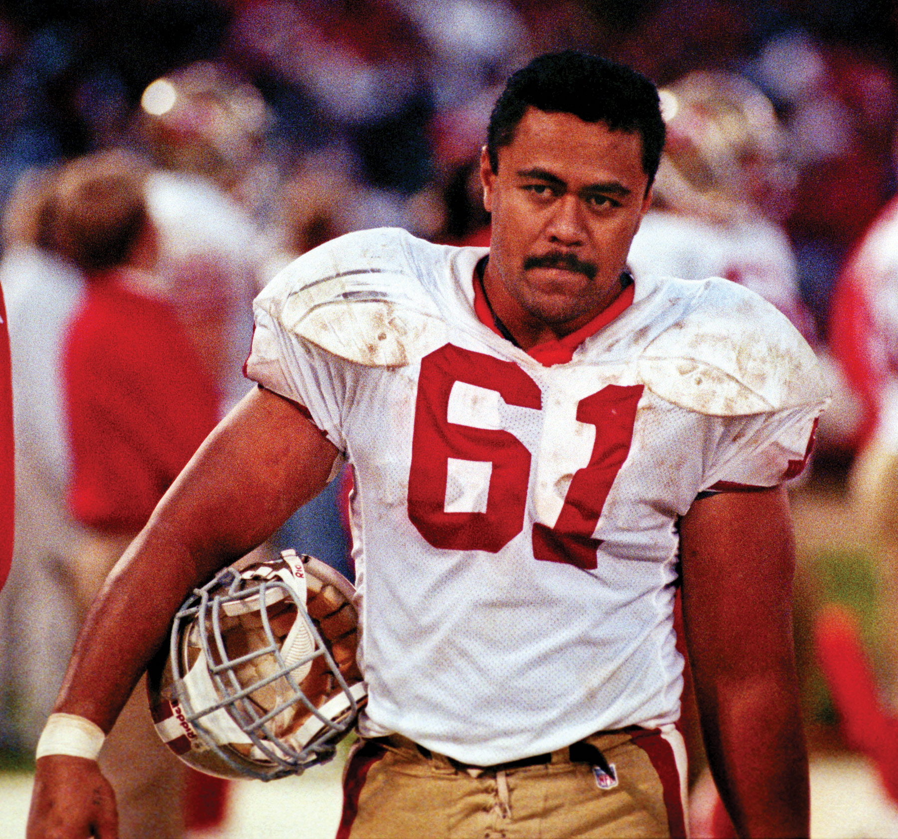 49ers center Jesse Sapolu, “four-time Super Bowl champion whom many Samoans venerated as they came of age,” according to Rob Ruck’s ‘Tropic of Football’