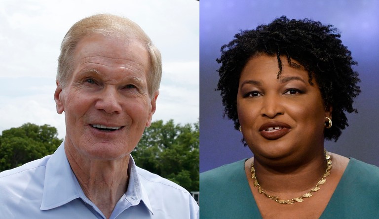 Sen. Bill Nelson of Florida and Stacey Abrams of Georgia are pictured.