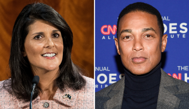 2024 Republican presidential candidate Nikki Haley (left) and CNN host Don Lemon.