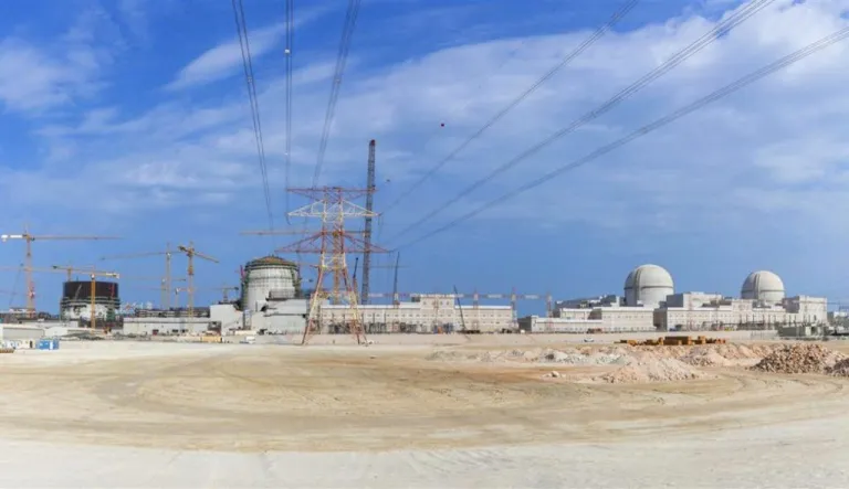 This undated photograph released by the United Arab Emirates' state-run WAM news agency, shows the under-construction Barakah nuclear power plant in Abu Dhabi's Western desert. The UAE on Sunday denied a claim by Yemen's Shiite rebels that a rebel-fired missile targeted the plant.