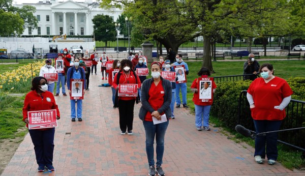 ‘Fight like hell’: Nurses protest near White House over lack of protective gear