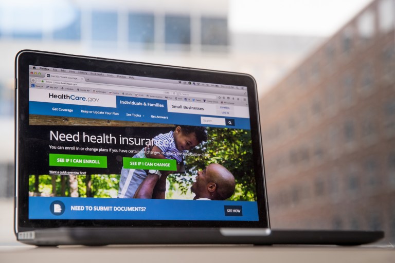 The HealthCare.gov website, where people can buy health insurance, is displayed on a laptop screen in Washington, Thursday, Feb. 9, 2017.