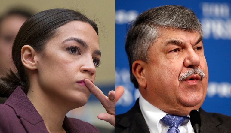 Alexandria Ocasio-Cortez and Richard Trumka