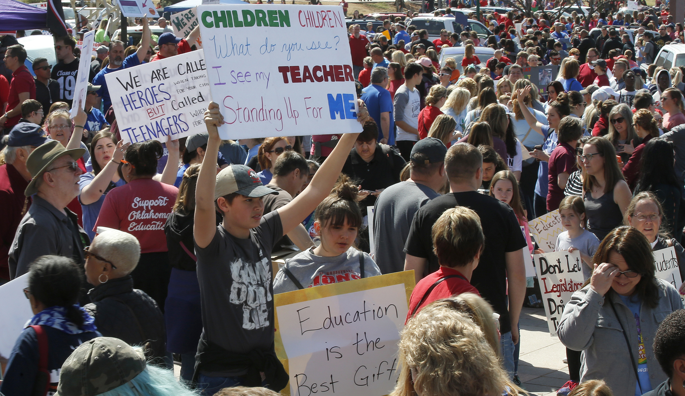 Oklahoma teachers walk out, saying $6,000 raise not enough