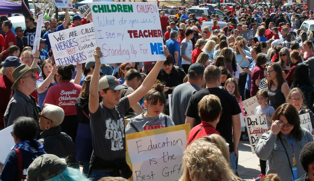 Oklahoma teachers walk out, saying $6,000 raise not enough