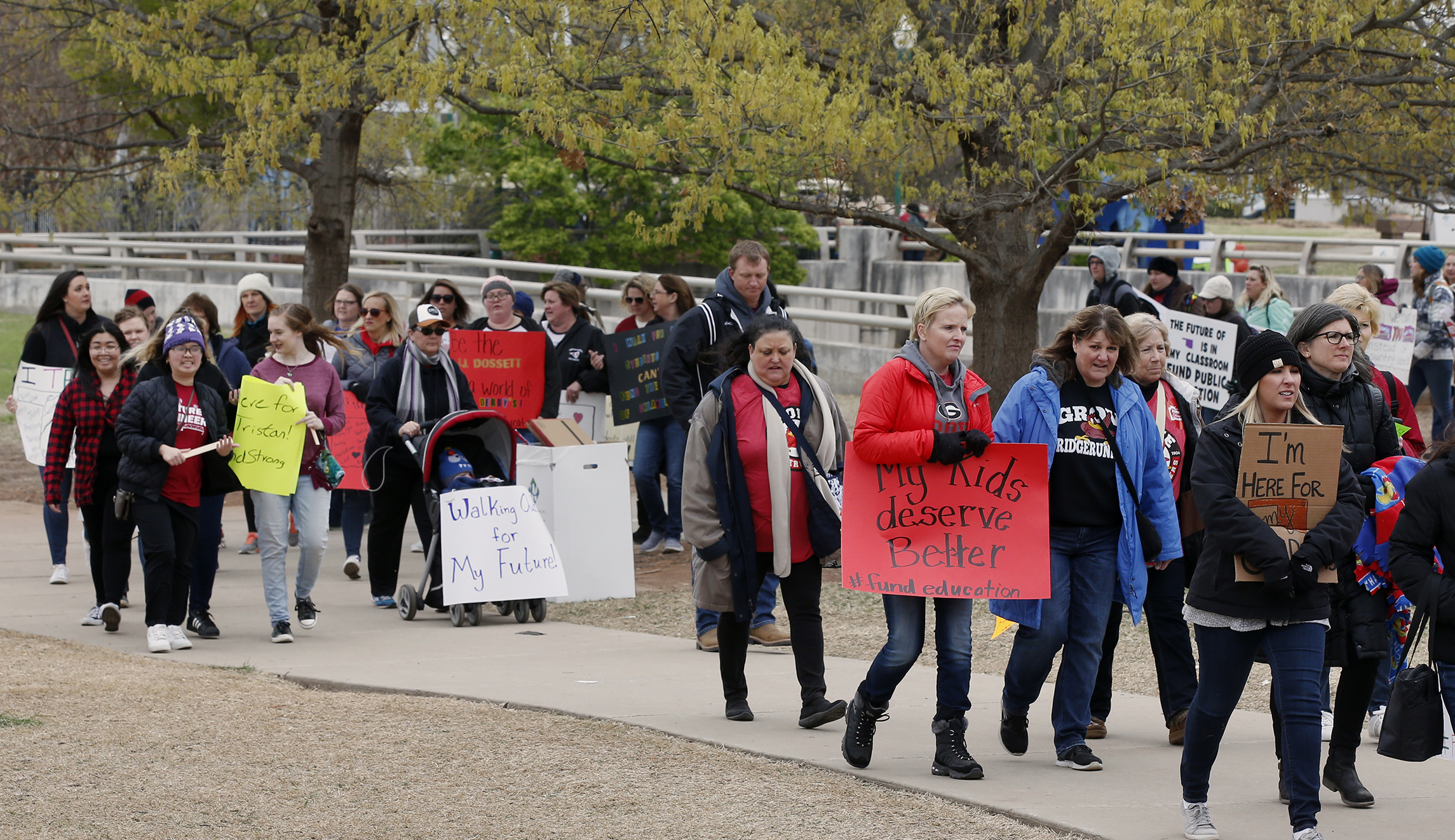 Oklahoma teachers storm capitol, latest in wave to hit red states