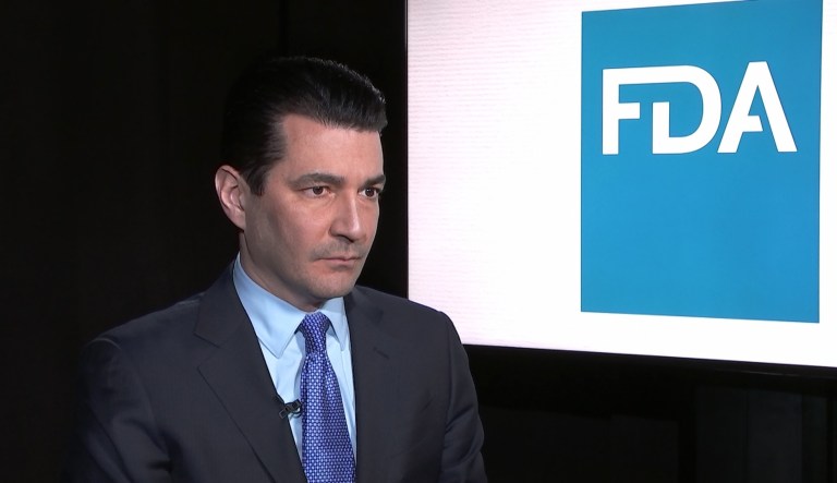 Food and Drug Administration Commissioner Scott Gottlieb listens during an interview with the Associated Press in New York, March 5, 2018.