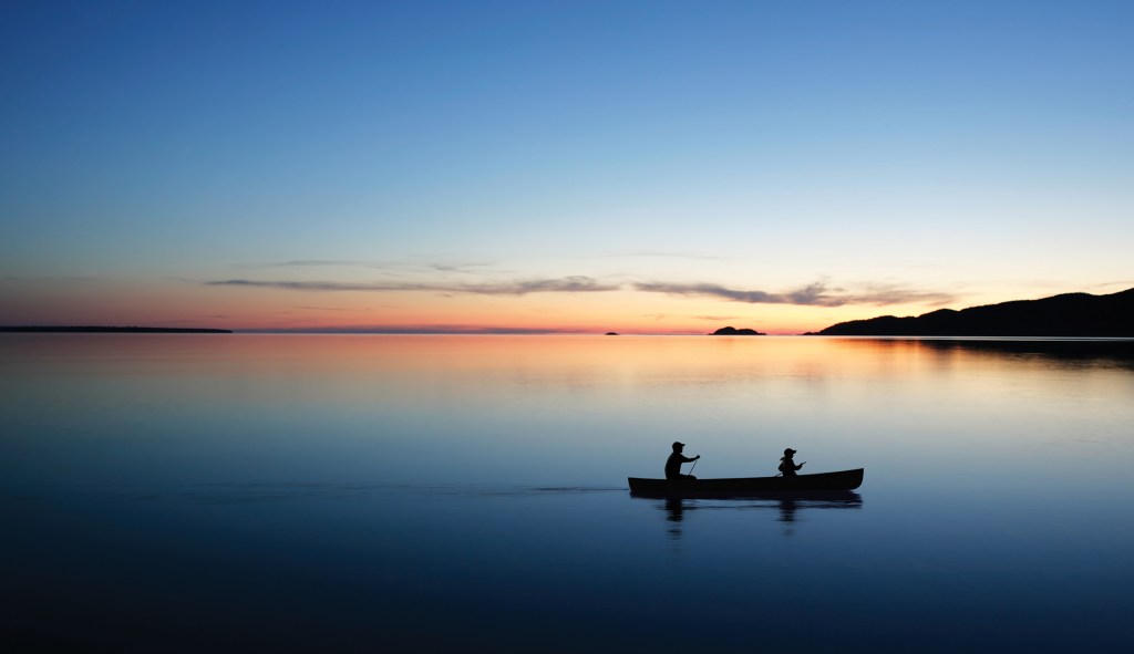 Two men in a boat