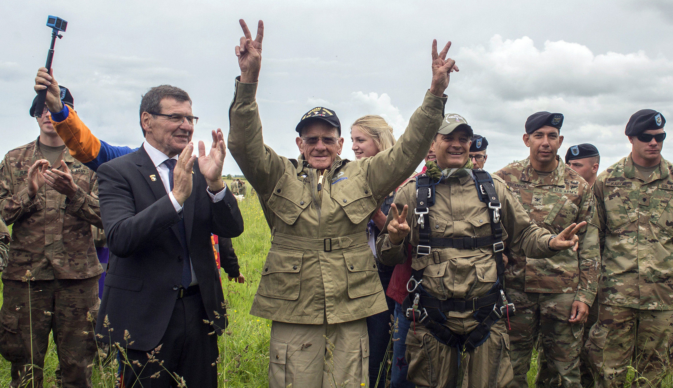 A 97-year-old vet parachutes into Normandy, reenacting D-Day landing on 75th anniversary