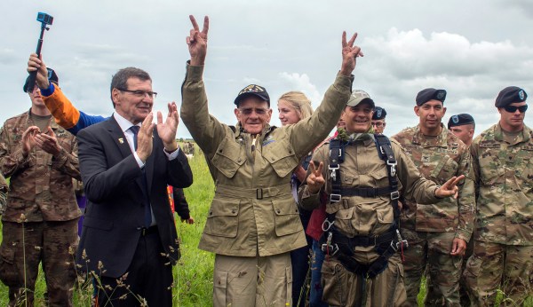 A 97-year-old vet parachutes into Normandy, reenacting D-Day landing on 75th anniversary