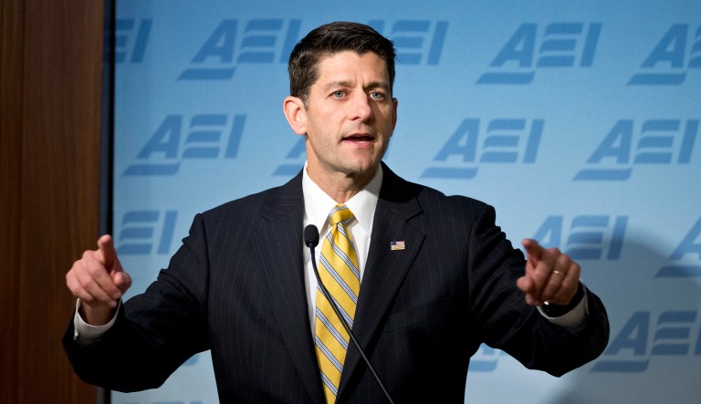 House Speaker Paul Ryan of Wis., speaks at the American Enterprise Institute (AEI) in Washington, Wednesday, June 22, 2016, on new proposals to repeal and replace President Barack Obama's health care law.