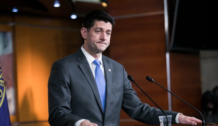 House Speaker Paul Ryan, R-WI, announces that he will not run for re-election at the end of this term, Wednesday, April 11, 2018, during a news conference on Capitol Hill. 