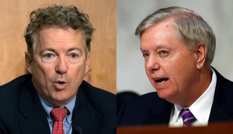Sens. Rand Paul, R-Ky., and Lindsey Graham, R-S.C., are pictured.
