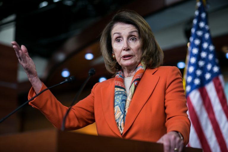 House Minority Leader Nancy Pelosi, D-CA, speaks at her weekly press conference on Capitol Hill, Thursday, April 10, 2018.