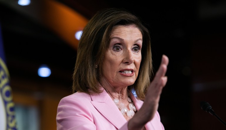 Speaker of the House Nancy Pelosi, D-CA holds a press conference just after the House Judiciary Committee approved guidelines for impeachment hearings on President Donald Trump, at the Capitol in Washington, Thursday, Sept. 12, 2019. 