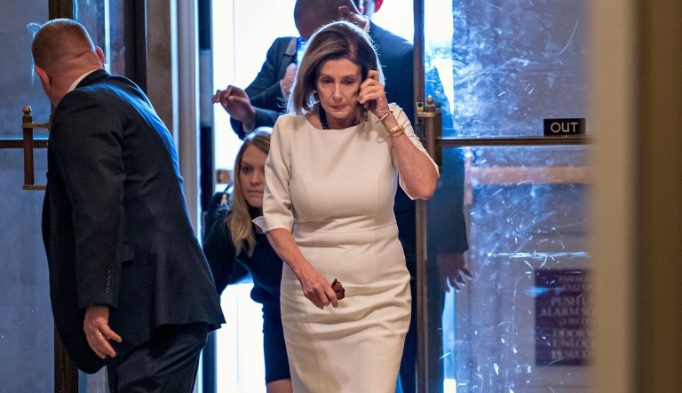 Speaker of the House Nancy Pelosi, D-Calif., arrives at the Capitol in Washington, Thursday, Sept. 26, 2019.