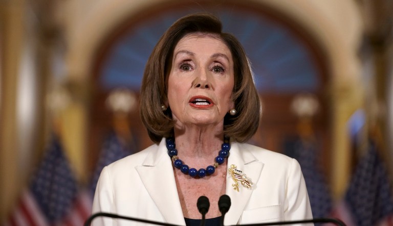 Speaker of the House Nancy Pelosi, D-Calif., makes a statement at the Capitol in Washington, Thursday, Dec. 5, 2019. Pelosi says the House is drafting articles of impeachment against President Donald Trump.
