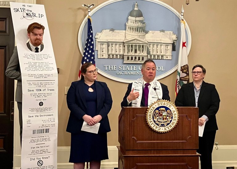 California assemblyman pushes legislation to cut back on paper receipts