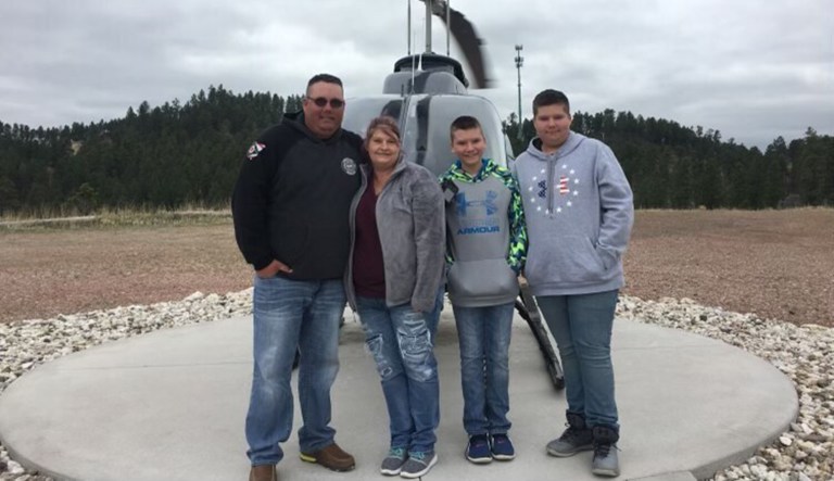 The Zwall family: Richard, Paige, sons Ethan and Gabriel. The Zwalls travel across the country together from one pipeline job to the next.