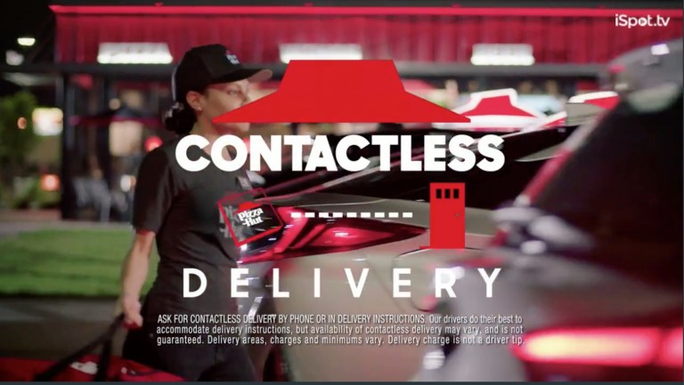 Pizza Hut released a COVID-19 related ad emphasizing its "contact-less delivery" this week