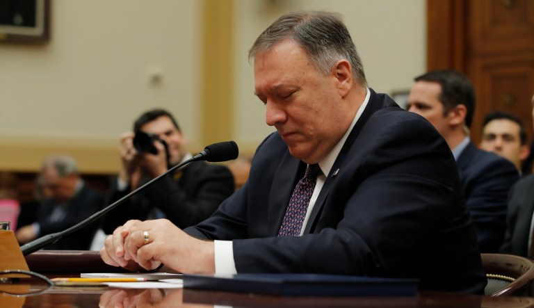 ‘This hearing has been a joke’: Pompeo congressional appearance descends into shoutfest