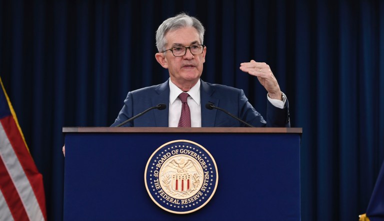 Federal Reserve Chairman Jerome Powell speaks during a news conference in Washington, Wednesday, Oct. 30, 2019. The Federal Reserve cut rates for the third time this year.