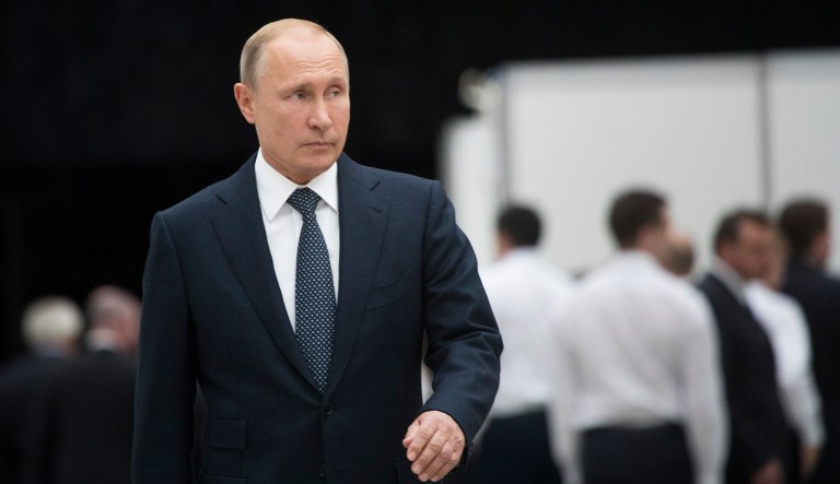 Russian President Vladimir Putin walks to speak to the media after his annual call-in show in Moscow, Russia, Thursday, June 7, 2018. Putin hosts call-in shows every year, which typically provide a platform for ordinary Russians to appeal to the president on issues ranging from foreign policy to housing and utilities.