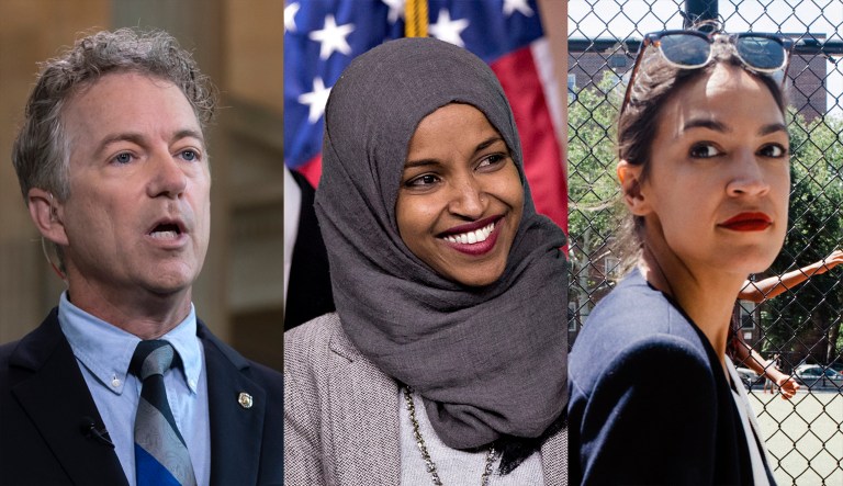 Rand Paul, Ilhan Omar, Alexandria Ocasio-Cortez.