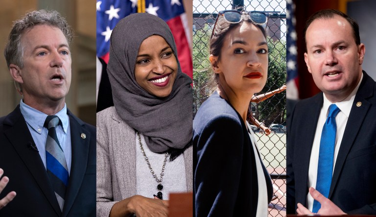 Rand Paul, Ilhan Omar, Alexandria Ocasio-Cortez, Mike Lee.