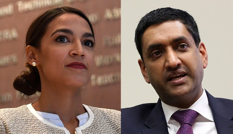 Democratic Rep.-elect Alexandria Ocasio-Cortez of New York and Rep. Ro Khanna of California.