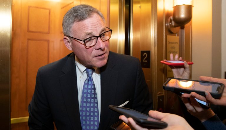 Sen. Richard Burr, R-N.C., speaks with reporters on Capitol Hill, Tuesday, Feb. 4, 2020 in Washington.