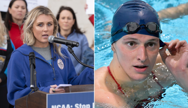 Riley Gaines calls for separate locker rooms after seeing Lia Thomas’s ‘male genitalia’