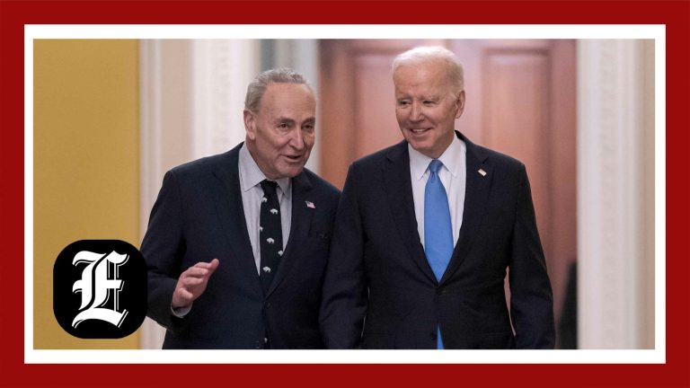 Senate Majority Leader Chuck Schumer with President Joe Biden
