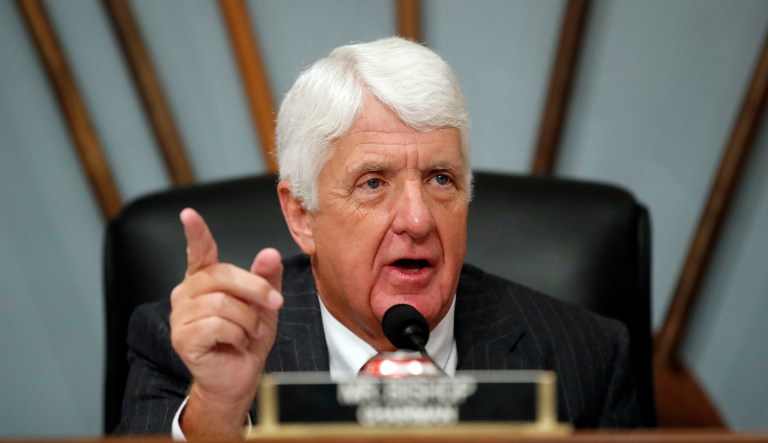 Chairman Rob Bishop of Utah, speaks during a House Committee on Natural Resources hearing to examine challenges in Puerto Rico's recovery and the role of the financial oversight and management board, on Capitol Hill, Tuesday, Nov. 7, 2017 in Washington.