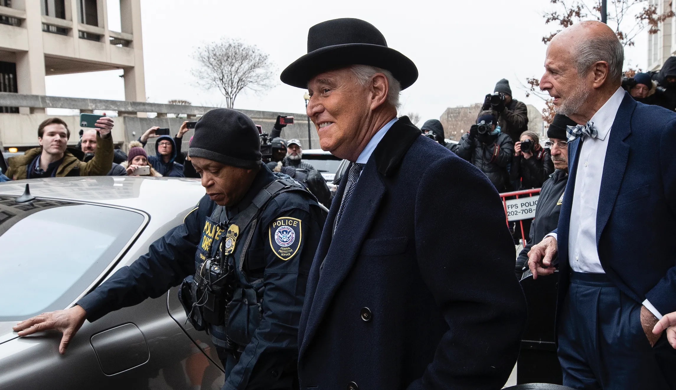 Roger Stone greeted by ‘Lock him up!’ chant after getting 40-month prison sentence